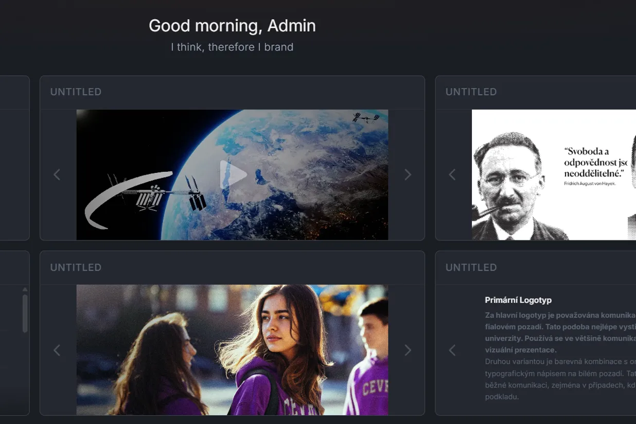 A member's home page: the greeting and the tiles as arranged